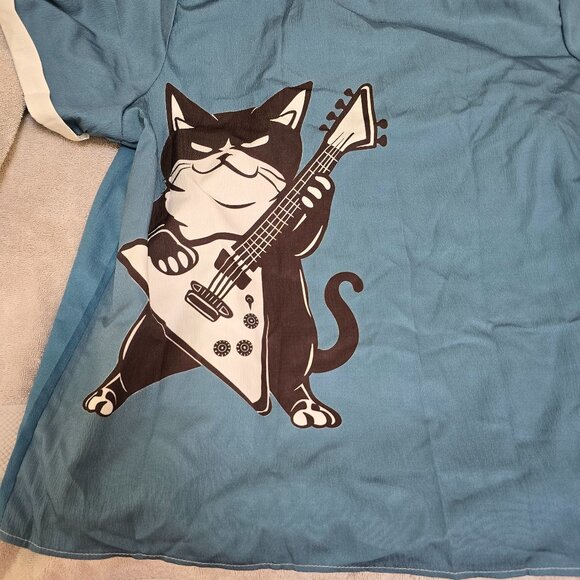 Guitar playing rock and roll cat shirt XL NWOT - Picture 1 of 6